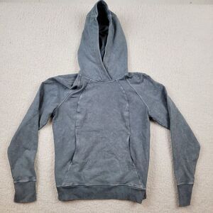 Lululemon Scuba Crew Sweatshirt Womens 2 Washed Blue Charcoal Pockets W3CODS